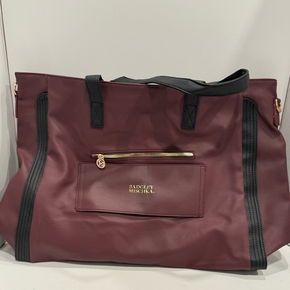 Badgley Mischka Rose XL Vegan Leather Travel Tote Weekender Bag luggage bag - Picture 10 of 16